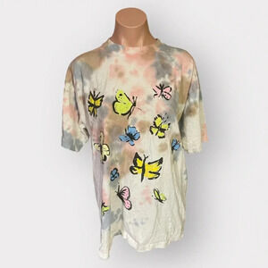 Obey Men’s Medium Tie Dyed Butterfly T-Shirt